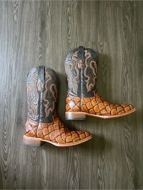 Brown and Black Western Cowboy Boots